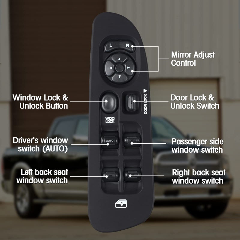 Mango S Master Power Window Switch and Bezel 56049805AB for 2002-2009 Dodge Ram 1500 2500 3500, 2001-2004 Dodge Dakota, 2001-2003 Dodge Durango,2005-2009 Dodge Sprinter 2500 3500 - Image 5